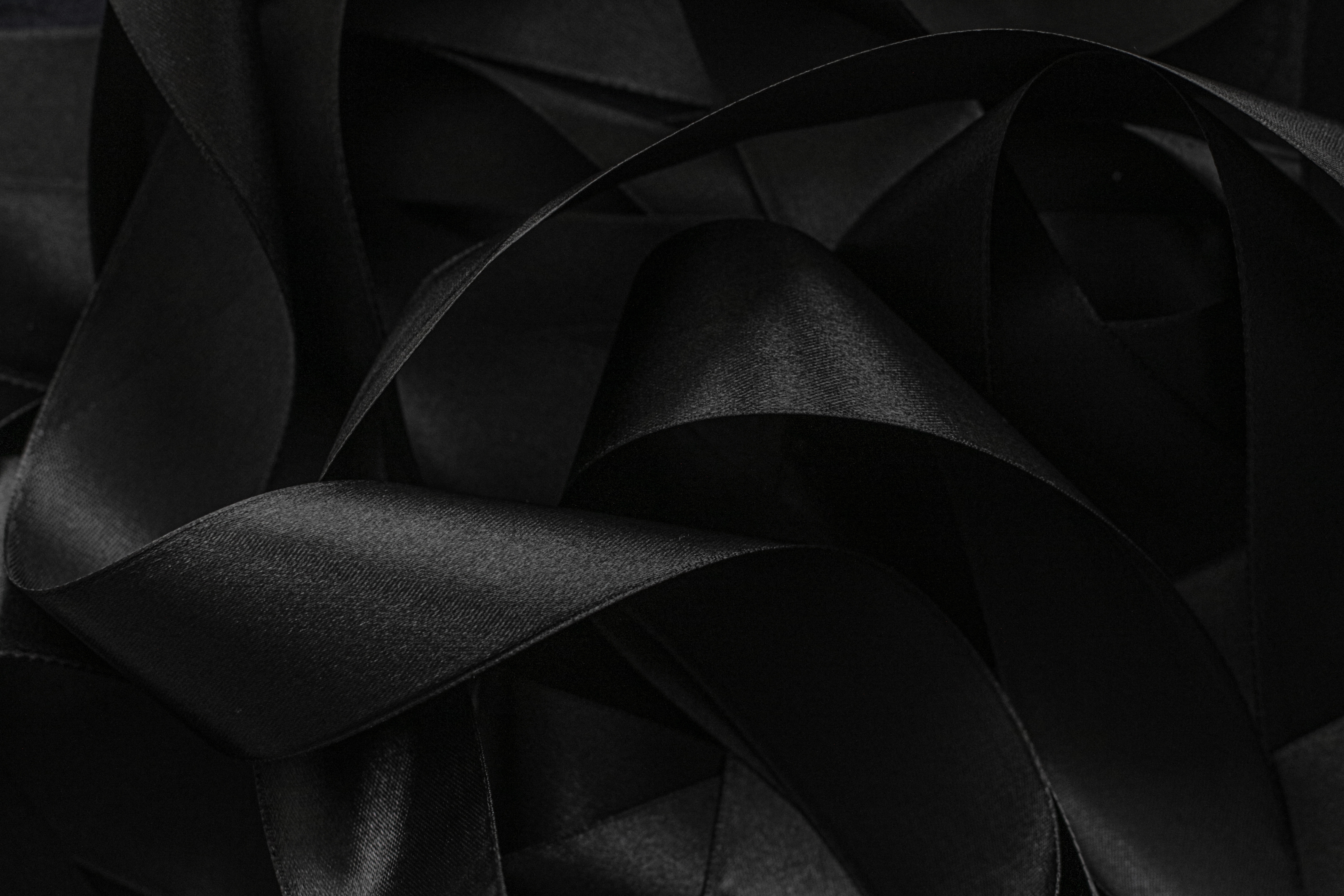 Black Silk Ribbon as Background, Abstract and Luxury Brand Design